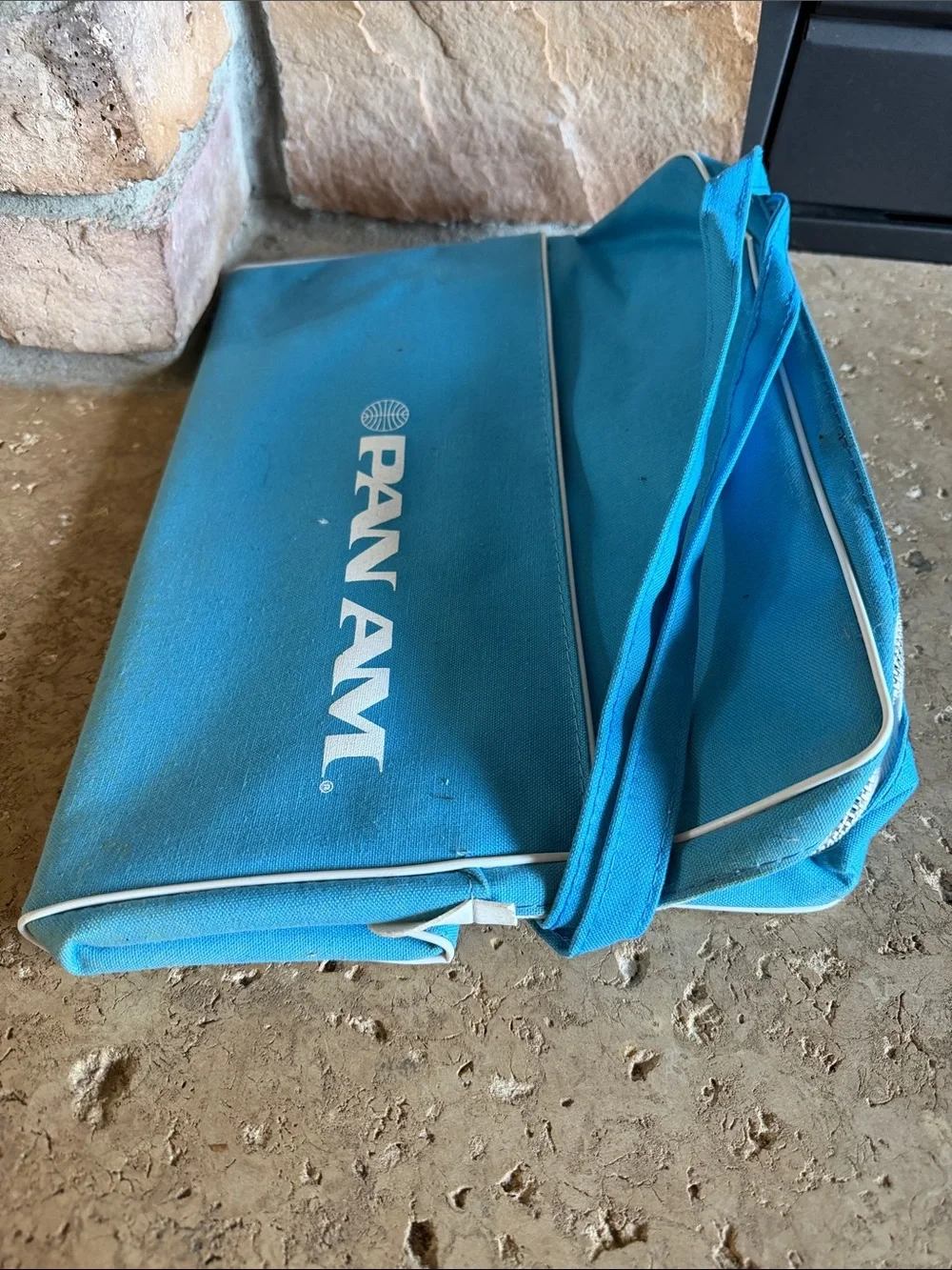 Vintage Pan Am Blue Canvas Travel Bag